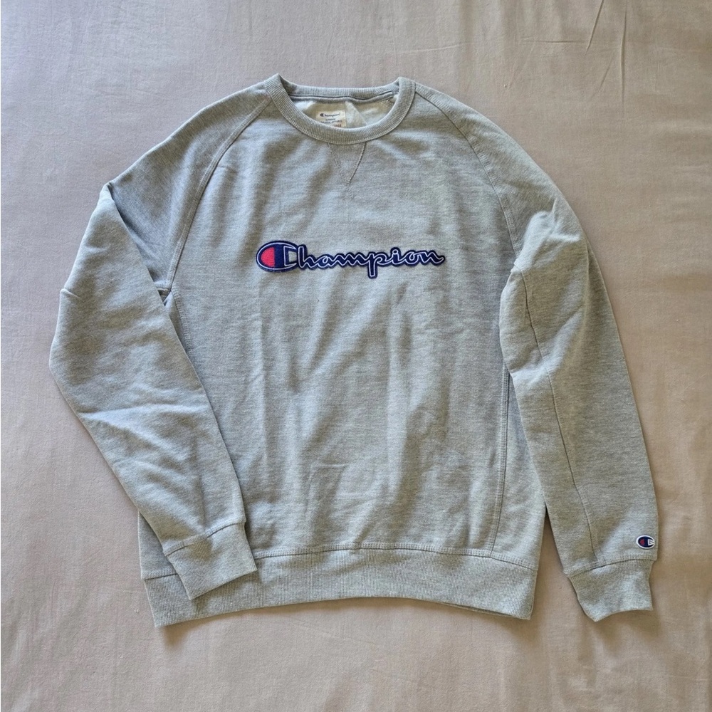 Medium Champion Men's Light Gray Crewneck Sweater